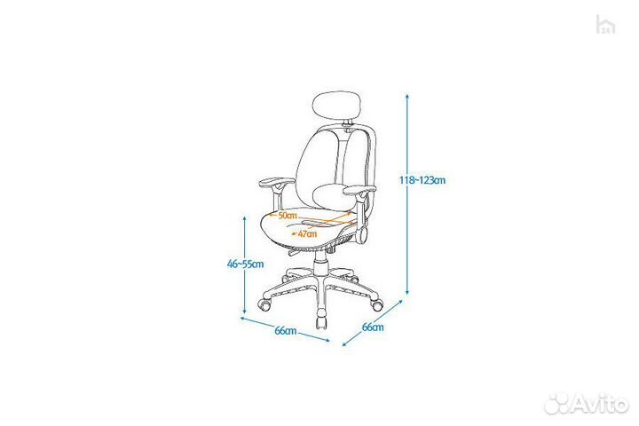 Кресло компьютерное ортопедическое Inno Health Тка