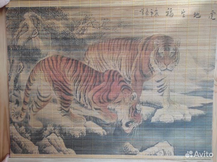 Панно из бамбуковой соломки