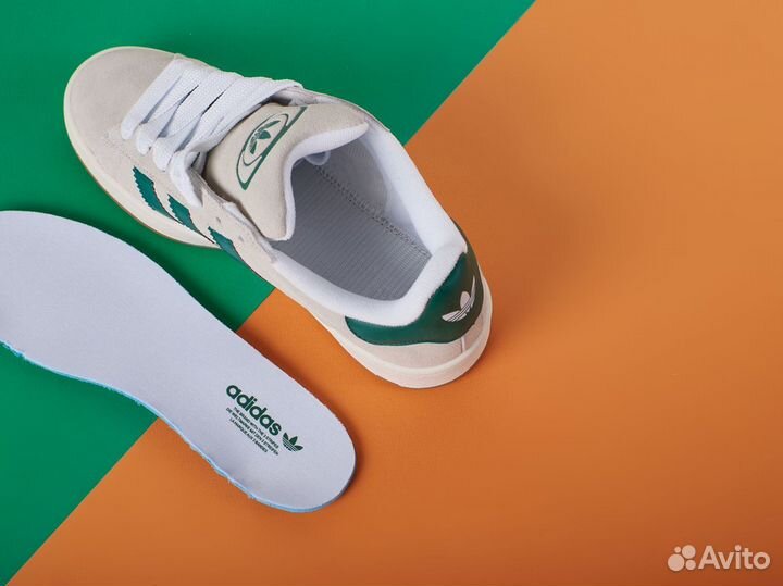 Adidas Campus 00s Crystal White Dark Green