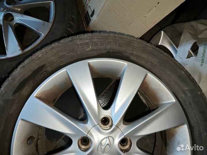 Диски литые r16 Hyundai Solaris с резиной Michelin