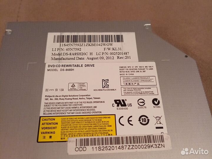 Dvd rw привод для ноутбука 12,7 mm