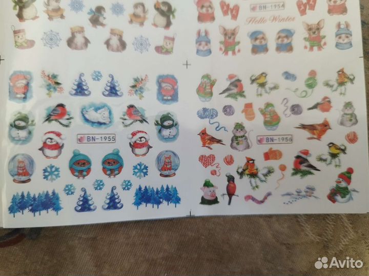 Наклейки для ногтей водные новогодние