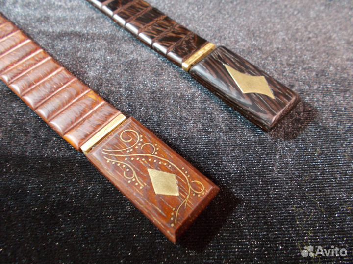 Чётки из дерева Бонгосси с всечкой металла