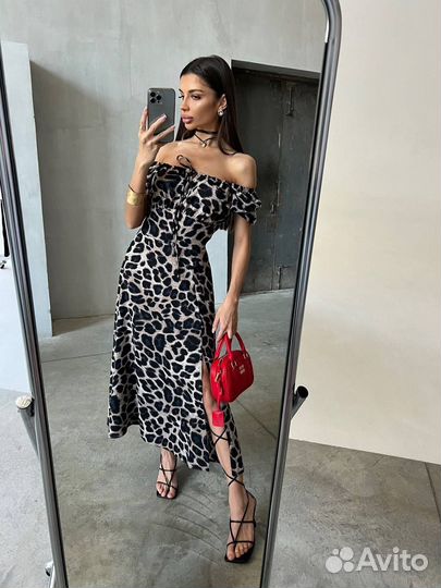 Платье леопардовое