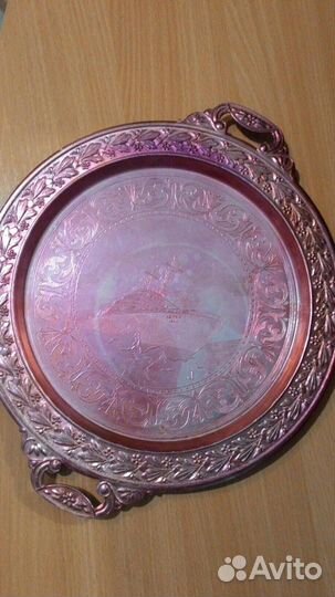 Поднос Ледокол Ленин из алюминия СССР