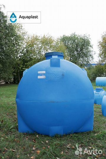 Бочка пластиковая 5000 л для жидкостей (горизонтал