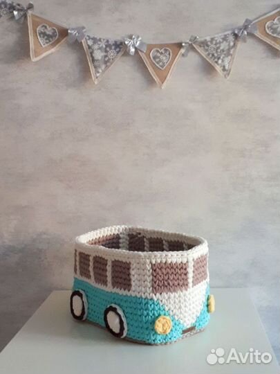 Корзина для хранения игрушек автобус