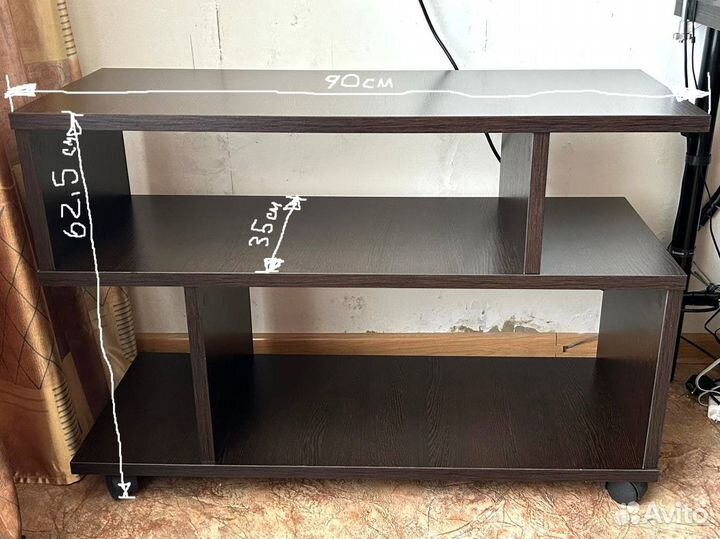 Стеллаж, открытая тумба под TV, на колёсиках