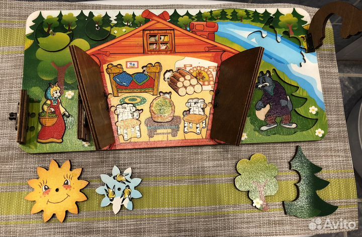 Рамка-вкладыш, бизи-борд волк и 7 козлят