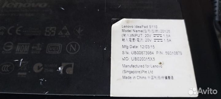 Ноутбук Lenovo ideapad s110 4Гб, SSD