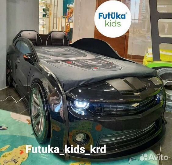 Кровать машина Evo Camaro чёрная