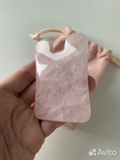 Скребок гуаша натуральный кварц