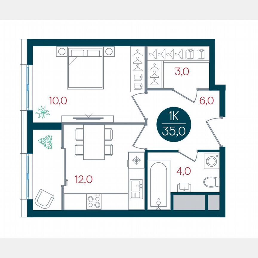 1-к. квартира, 35 м², 29/32 эт.