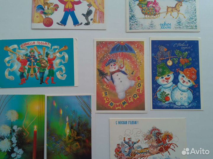 Открытки СССР новые винтаж ретро не подписанные