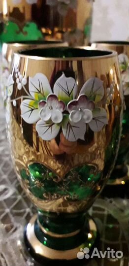 Графин со стаканами богемия чешская