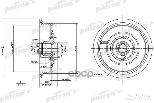 Барабан тормозной задн PDR1200 PDR1200 patron