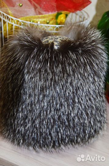 Шапка из чернобурой лисы зимняя