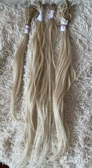 Волосы на капсулах, блонд