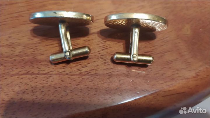 Запонки СССР овальные позолоченные