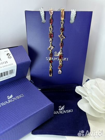 Swarovski серьги длинные gema