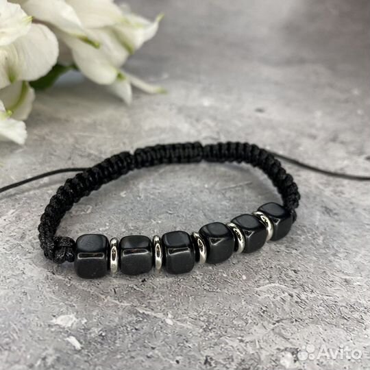 Браслет шамбала из натурально шунгита