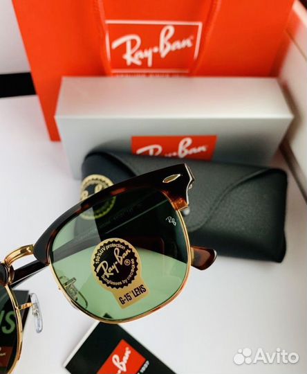 Очки ray ban clubmaster зеленые