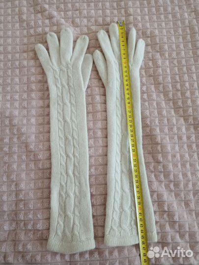 Женские вязаные длинные перчатки