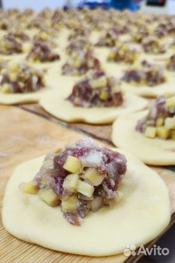 Треугольники замороженные, с рубленным мясом