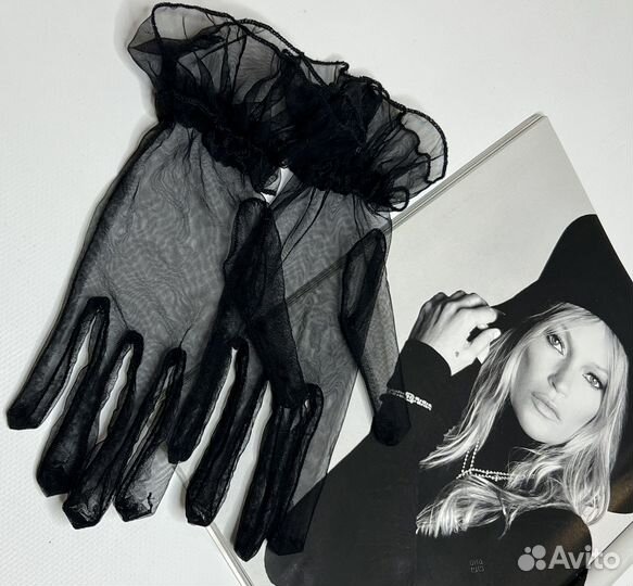 Перчатки прозрачные сетчатые фатиновые