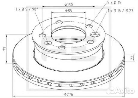 016.291-00A диск тормозной вентилл 275/130x22
