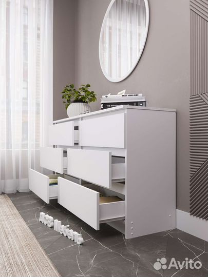 Комод Остин 1,4м 6 ящиков