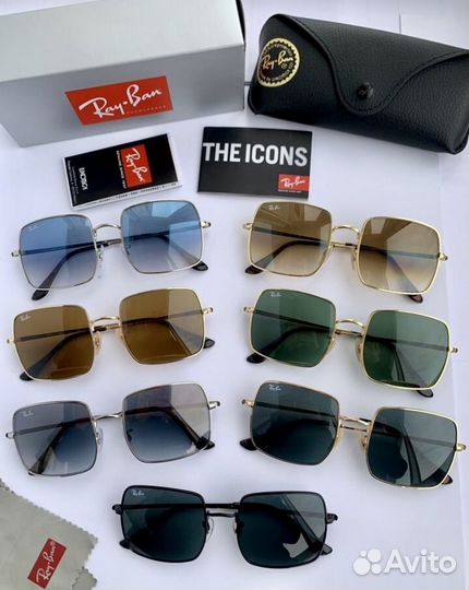Очки ray ban square коричневые