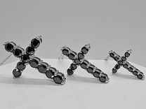 Крестик с чёрными бриллиантами (муассанитами)