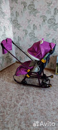 Санки коляска с колесами