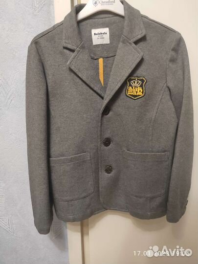Серый пиджак рост 130