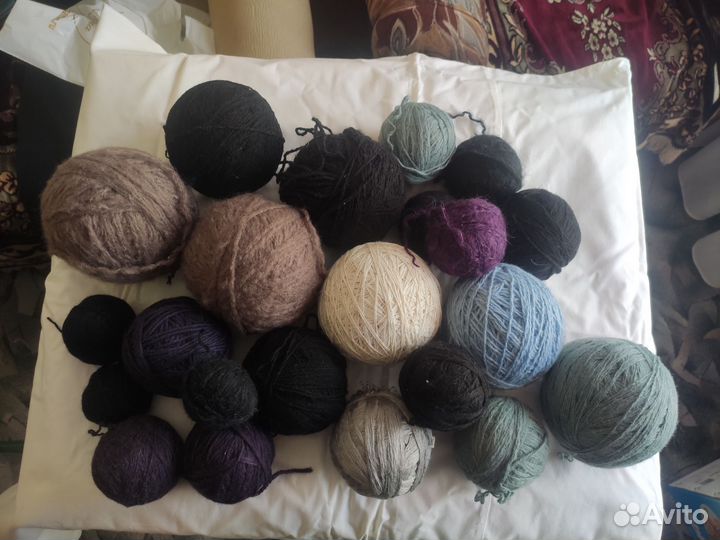 Пряжа мохер, шерсть, хлопок, акрил, мулине