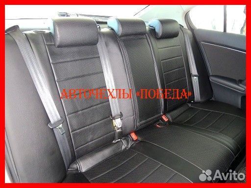 Чехлы Toyota Avensis 3 из экокожи чёрные Классика