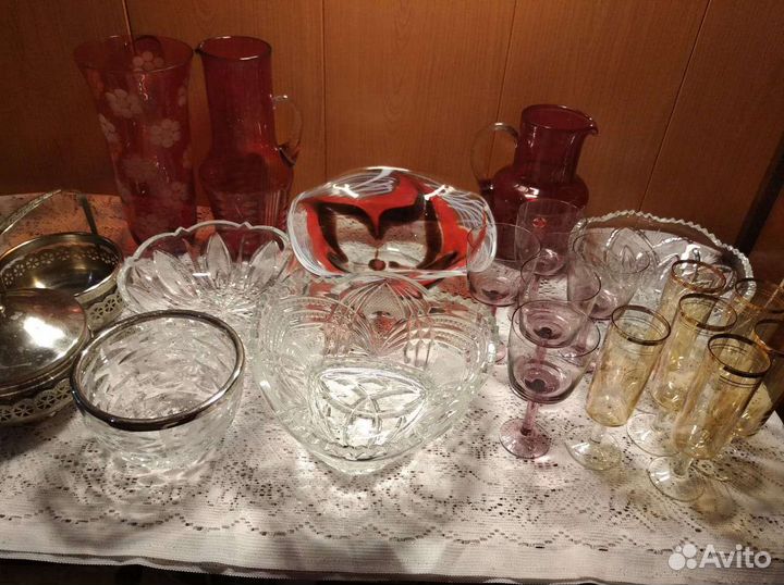 Синий вазы цветное стекло