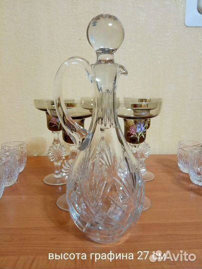 Ваза, графин, конфетницы из хрусталя СССР винтаж