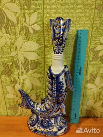 Штоф гжель с позолотой 