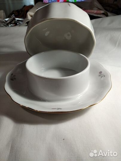 Масленка и десертные тарелки 10 шт. Польша