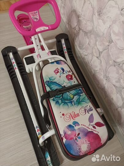 Детский снегокат со спинкой