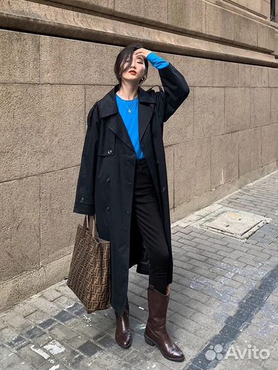 Двубортный плащ тренч