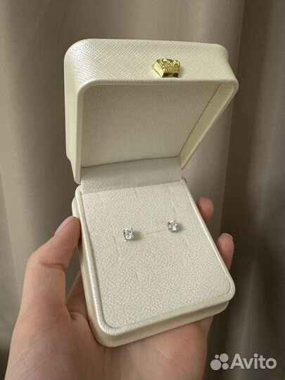 Серьги пусеты с бриллиантами 1,40ct
