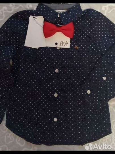 Рубашка с бабочкой на мальчика 104 р H&M новая