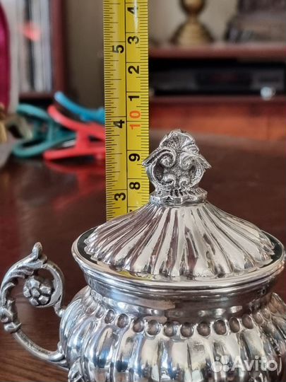 Английская посеребренная сахарница