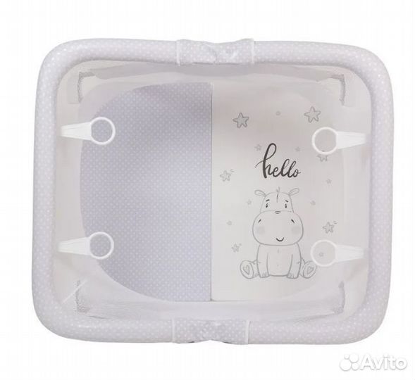 Манеж Polini kids Comfort Бегемотик серый