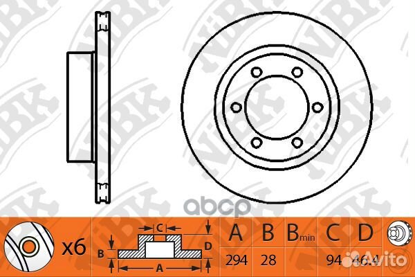 Диск тормозной передний mitsubishi L200 2006- R