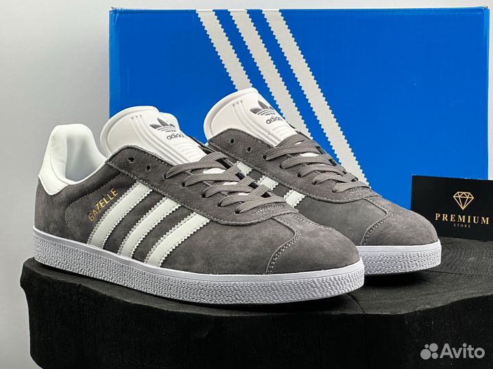 Кеды Adidas Gazelle серые