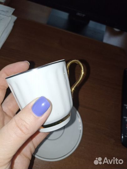 Набор фарфоровых кофейных чашек с блюдцами СССР